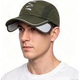 IVYWNT Retractable Brim Baseball Cap Sport Sun Visor Hat for Men Women | Adjustable Wide Brim Cap Mesh Breathable UV Protection Hat for Running Tennis Golf Beach