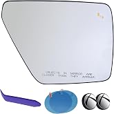 Passenger Side Mirror Glass Compatible with Ford F-150 | Compatible with Ford F150 2021-2026, F150 Lightning 2022-2026 Heated Blind Spot