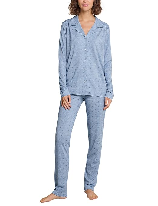 Schiesser Damen Pyjama Lang Zweiteiliger Schlafanzug