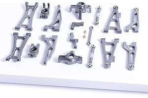 Oisunt Metal Aluminium Spare Part Set for 1/16 Hyper Go/HAIBOXING/BEZGAR/DEERC/Jetwood RC Car Upgrades, Alloy Replacement Accessory Kit (Gray)