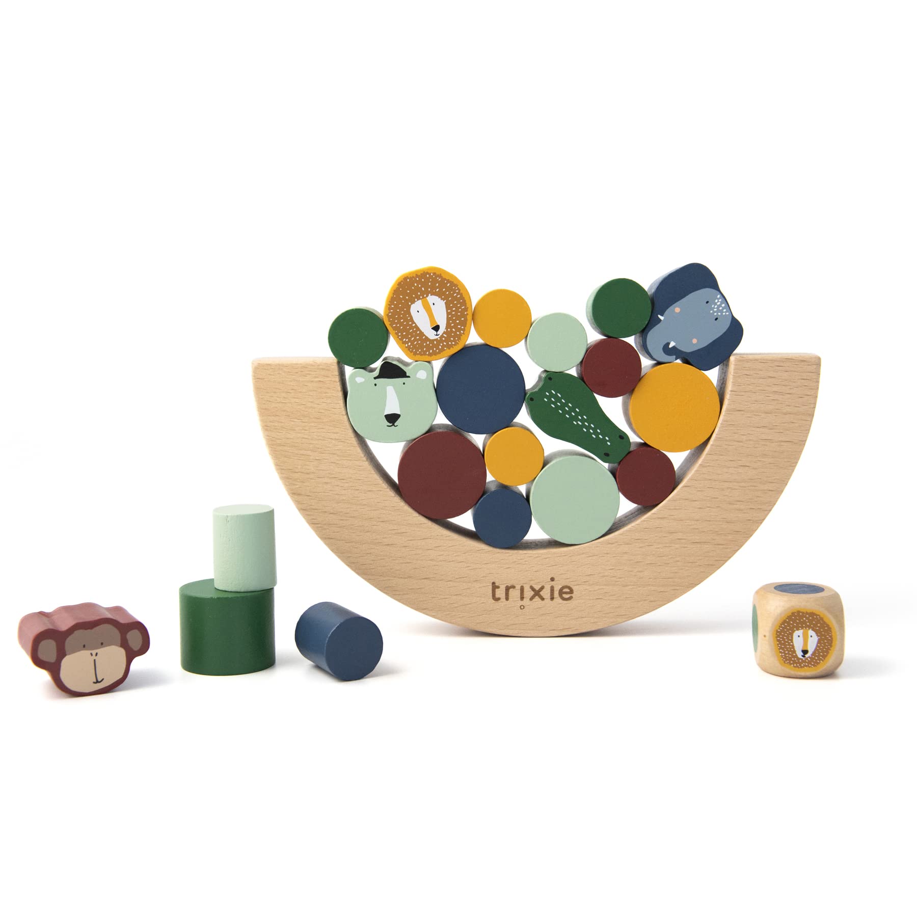 Trixie Wooden Balancing Game for Kids | Eco-Friendly Educational Toy with Animal Theme Fun Family Game for Skill Development and Hand-Eye Coordination | 3y+