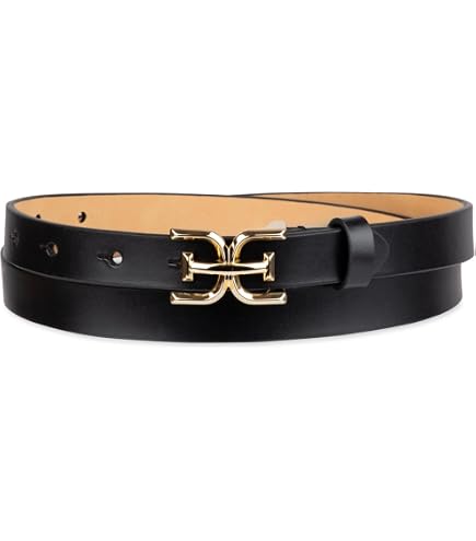 3127 Women\'s Hammered Double-e Plaque Buckle, Black Sаm Еdеlmаn | Accessories | 327 Womens Hammered Doublee  main image 4