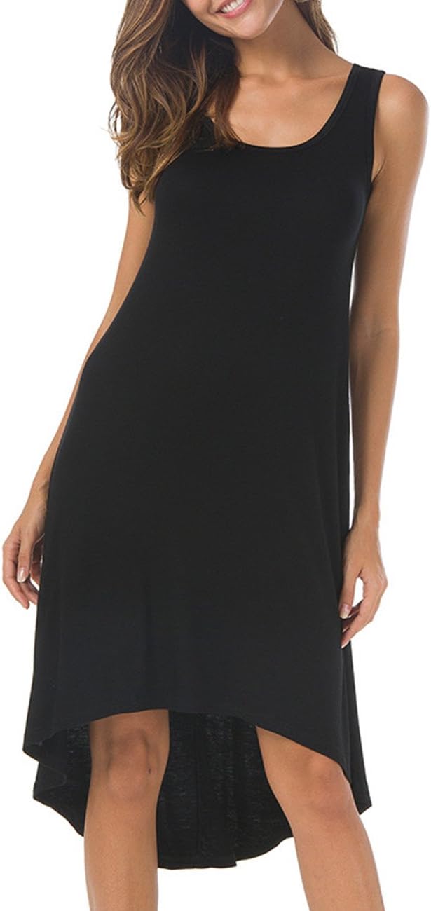 VOBCTY Summer Sleeveless Beach Casual High Low Dresses for Women