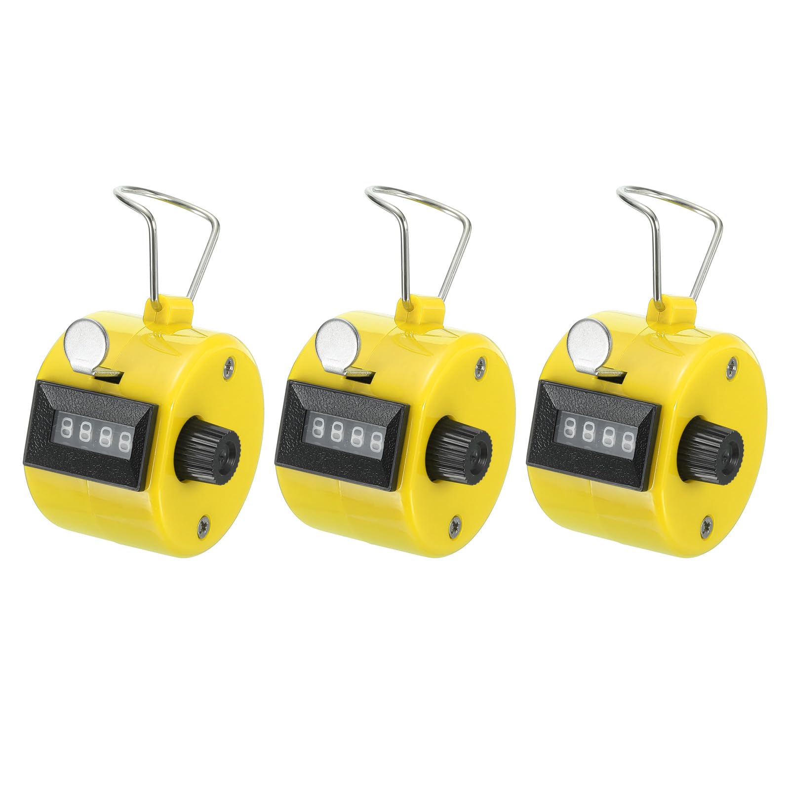PATIKIL Clicker Counter, 3 Pack Handheld Tally Counter Mechanical 4-Digit Number Click Pitch Counter for Coaching Knitting, Golf, Lap, Fishing, Yellow