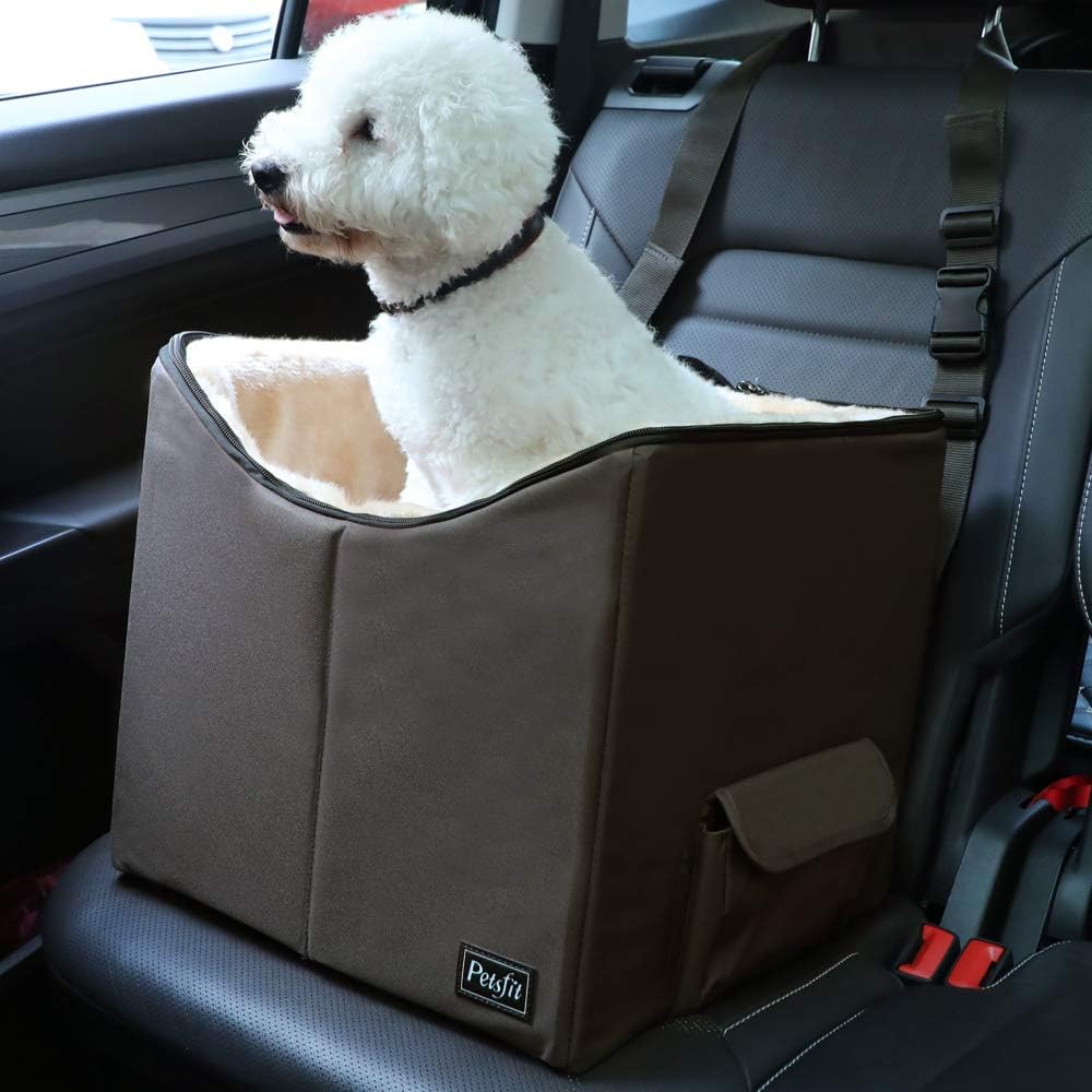 Petsfit Dog Lookout Car Booster Seat with Summer and Winter Liner, 15" Lx16 Wx14 H : Pet Supplies