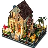 Rylai 3D Puzzles Miniature Dollhouse DIY Kit w/ Light -Love House Series Dolls Houses Accessories with Furniture LED Music Box Best Birthday Gift for Women and Girls