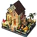 Rylai 3D Puzzles Miniature Dollhouse DIY Kit Light Love House Series Dolls Houses Accessories with Furniture LED Music Box
