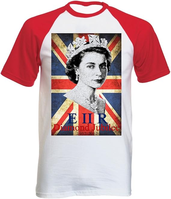 teesquare1st Men's Elizabeth II Jubilee Red Short Sleeved T-Shirt: Amazon.co.uk: Clothing