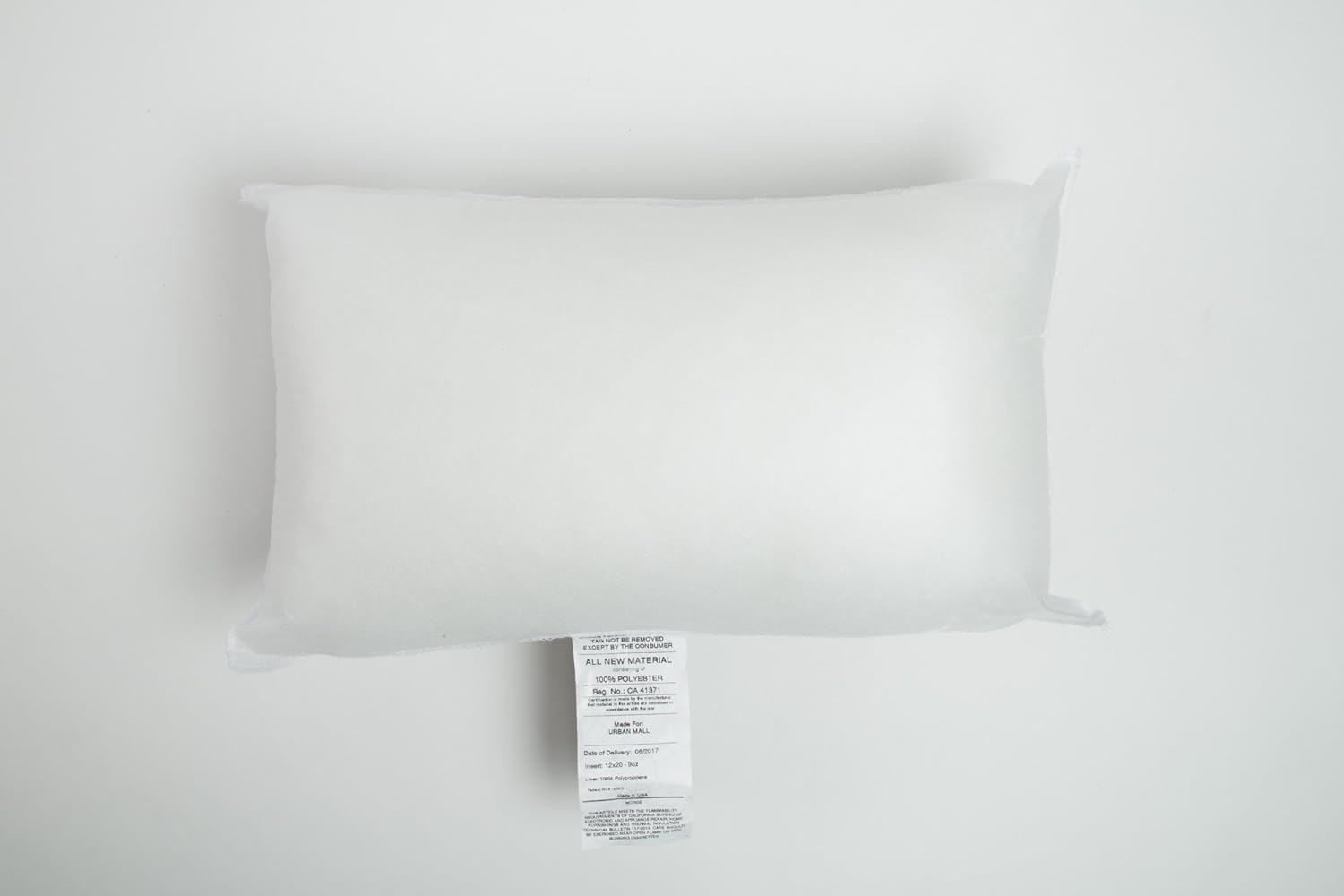 Foamily 2 Pack - 12" x 20" Premium Hypoallergenic Lumbar Stuffers Pillow Inserts Sham Square Form Polyester, Standard/White: Home & Kitchen