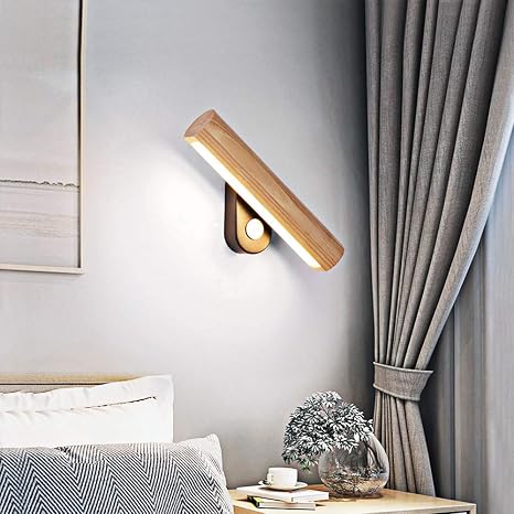 Led Wandleuchte 360 Schwenkbar Holz Wandlampe Mit Schalter 4w