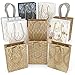 Glogex Gift Bags, Kraft Paper Gifts Bag for Birthday, Weddings Presents (Set of 16, 8 Unique Designs, 2 of each)