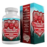 US Grown Organic Tart Cherry Capsules - Lumberjack Strength Blend - Tart Cherry Powder with Bilberry 90 Vegan Pills