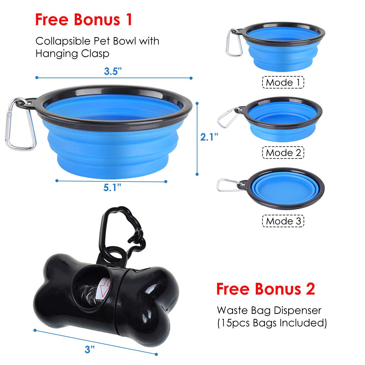 JolyJoy Hands Free Dog Leash with Adjustable Waist Bag, Shock Absorbing Bungee Leash for Dogs up to 150lbs, Reflective Running Belt with 2 Pockets For Dog Walking, Jogging - Bonus Collapsible Pet Bowl