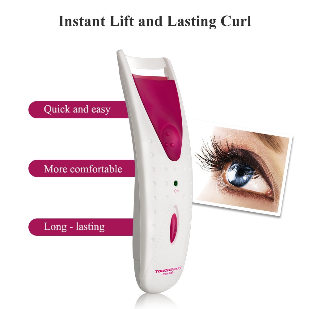 TOUCHBeauty Heated Eyelash Curler with silicone Pad Red TB-2003 : Beauty