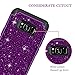 LONTECT Compatible Galaxy S8 Plus Case Luxury Glitter Sparkle Bling Heavy Duty Hybrid Sturdy High Impact Shockproof Protective Cover Case for Samsung Galaxy S8 Plus - Shiny Purple/Black