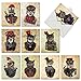 ‘Christmas Steampunk Cats’ Holiday Notes, Boxed Set of 10 Victorian Kittens Christmas Cards (4 x 5.12 Inch), Vintage Cat Portraits in Dandy Attire Cards, Feline Ladies and Gentlemen Cards M6554XSB