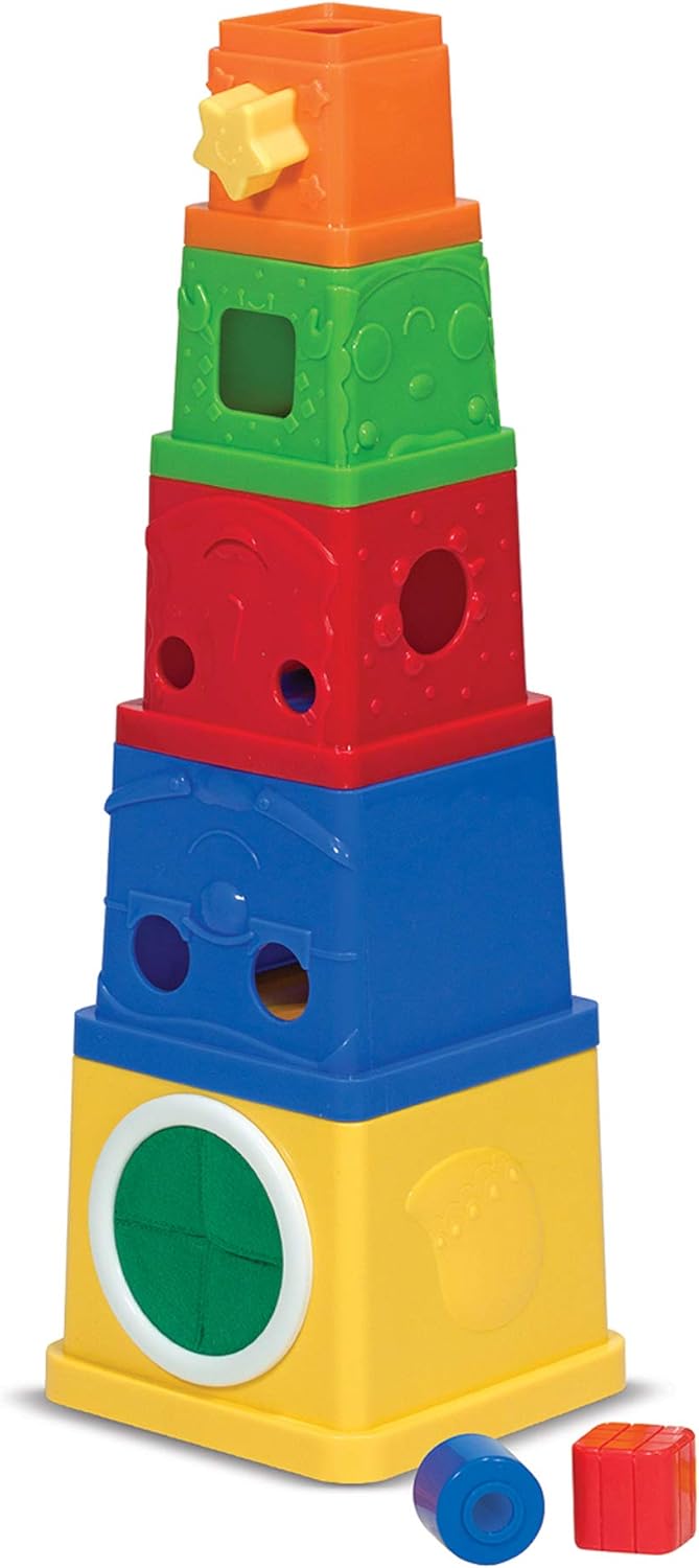 Melissa & Doug K's Kids Stacking Blocks Set with Sorting Shapes Amazon