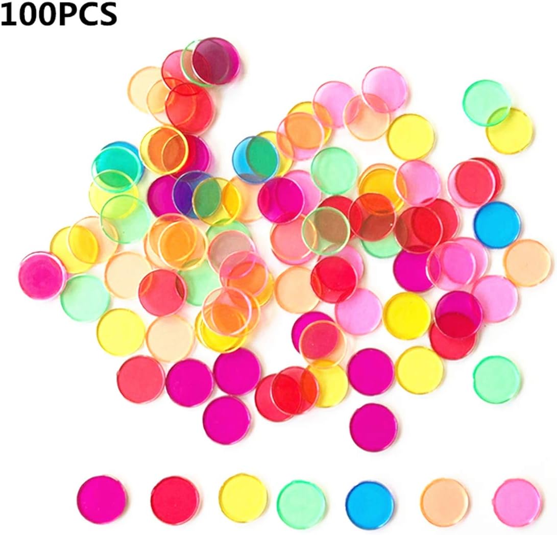 jiulonerst Magnetic Stick Wand Set with Transparent Color Counting Chips for Kids Learning Toys