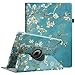 Fintie Case for iPad Pro 12.9 (1st Gen 2015) - 360 Degree Rotating Stand Case with Smart Protective Cover Auto Sleep/Wake Feature for 12.9-inch iPad Pro (2015 Version), Blossom