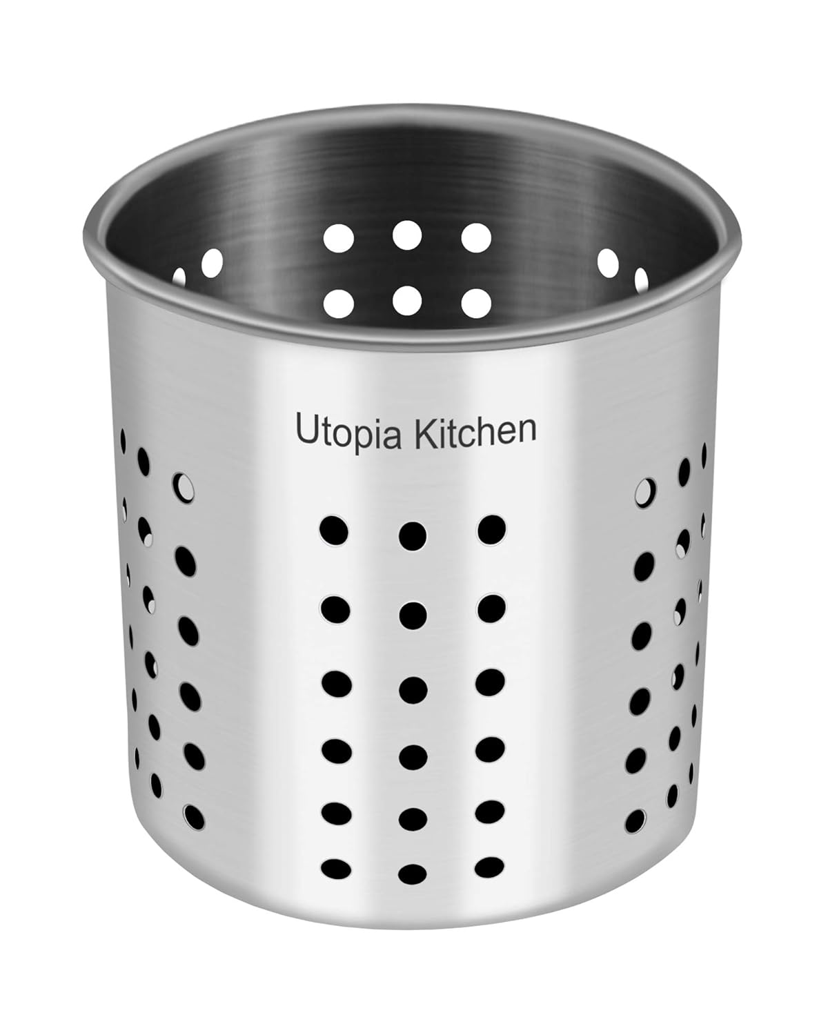 Stainless Steel Utensil Holder Container 5 x 5.3" Flatware Caddy Utopia
