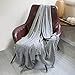DOZZZ Chenille Couch Throw with Decorative Fringe Lightweight Cover for Sofa Chair Bed Furniture Gray Gift Blanket