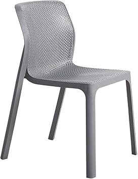 Amazon Com Chx Nordic Plastic Square Backrest Hollow Design Home Cafe Office Chair C Color Gray Size L42cmxw51cmxh81 5cm Furniture Decor