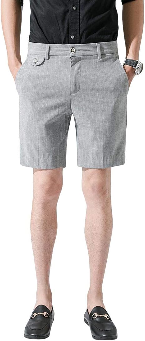 Amazon Fomansh ショートパンツ メンズ パンツスーツ 5分丈 ストライプ カジュアル 夏 大きいサイズ スリムフィット ロングパンツ 通販