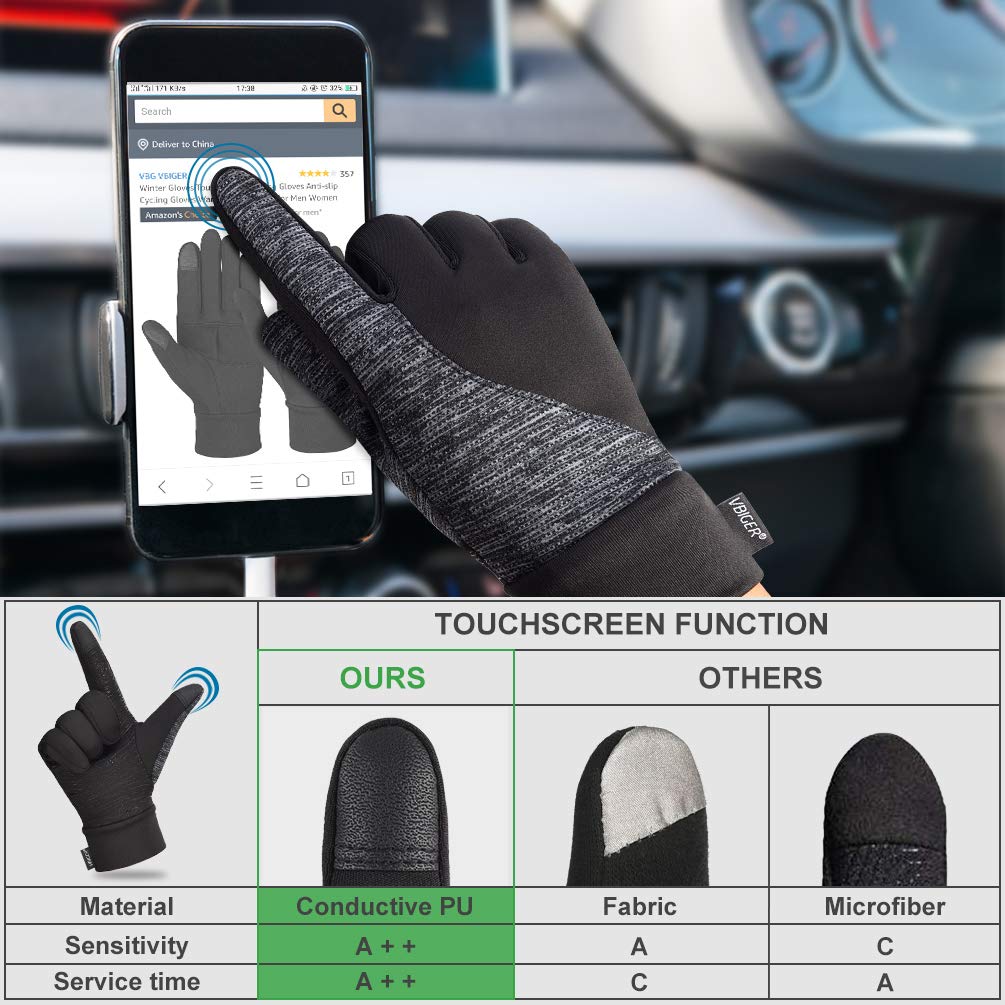 Winter Gloves Touch Screen Gloves Anti-slip Cycling Gloves Driving Gloves for Men Women