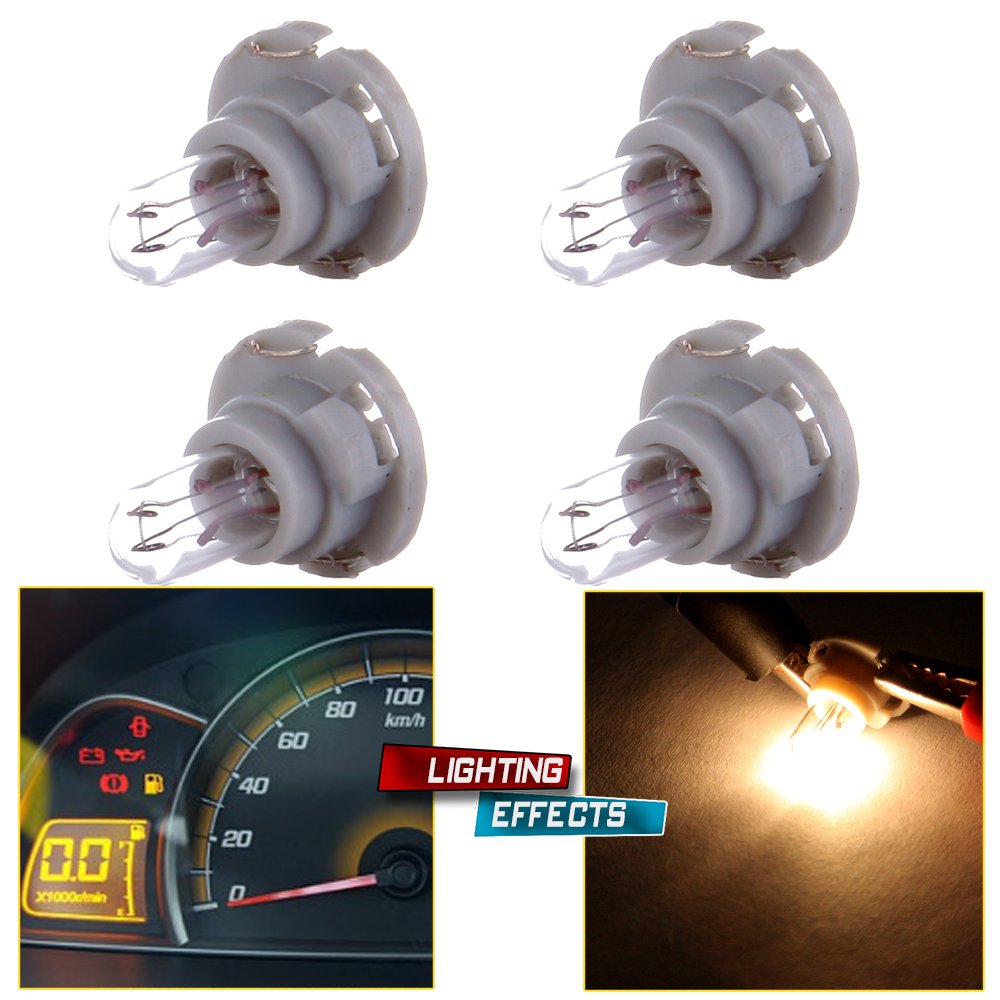 cciyu 4 Pack Warm White T5/T4.7 Neo Wedge Halogen A/C Climate Control Light Bulbs 12V
