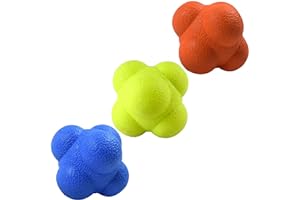 AIRLAXER Reaction Ball,Reflex Ball for Hand Eye Coordination Training,2.83 inch,Pack of 3-Orange,Blue,Yellow.