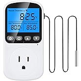INKBIRDPLUS Plug in Temperature Controller Outlet, Smart Heating Cooling Control with 4 Timing Modes, Backlit LCD, Calibratio