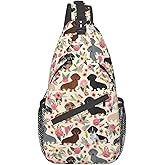 Cute Dachshund Dog Unisex Sling Daypacks Adjustable Rope Shoulder Chest Bags Gym Sport Travel Hiking Daypack For Men Women Gift