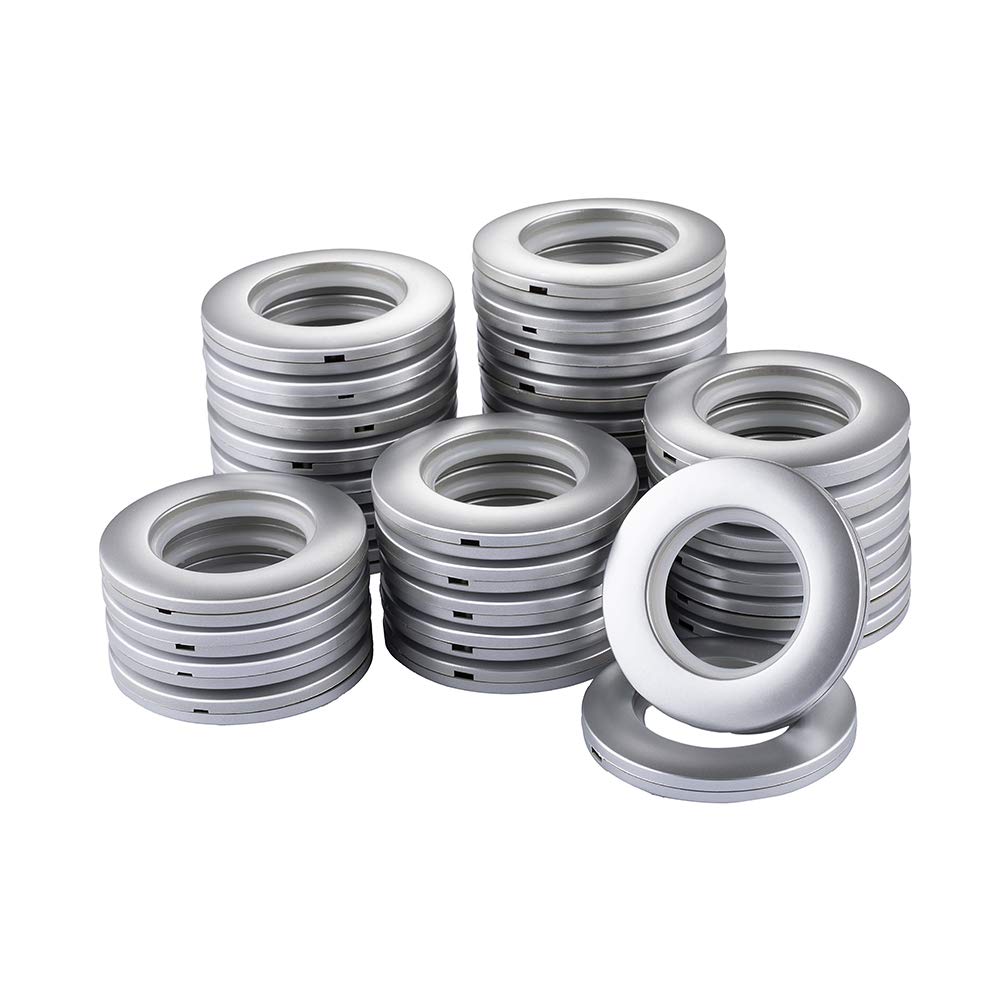 DeSS 32 Pack Curtain Grommet, Inner Diameter 1-9/16(40mm) Curtain Eyelet Rings Nanoscale Low Noise Roman Ring (Matt Silver)