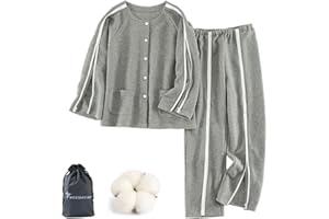WEEOATAR Bedridden Patient Clothing with Zippers for Easy Access, Disability Pajamas Nursing Aid for Elderly, Disabled, Dialysis (Grey, M)