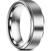 Fyrddyn 6mm 8mm 10mm Silver Tungsten Rings Wedding Band Matte Comfort Fit For Men Women Size 4-15.5