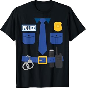 Funny Police Policeman Uniform Officer Costume Humor Parody T-Shirt
