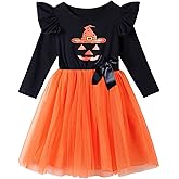 Niyage Girls' Orange Tulle Tutu Dress Toddler Kids Easy Pumpkin Halloween Party Dresses