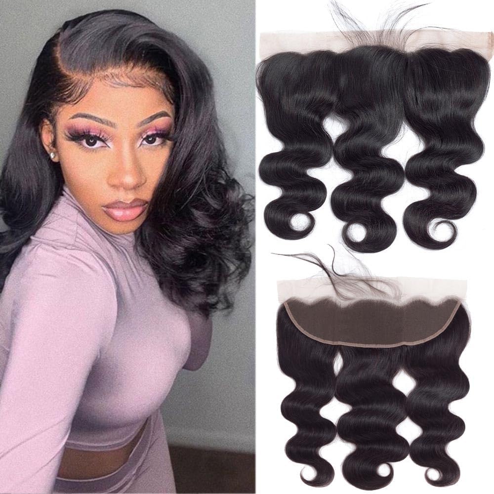 Body Wave Frontal 13x4 Lace Human Hair Closure 12 Inch Ear To Ear Closure Free Part Pre Plucked With Baby Hair 150% Density Brazilian HumanHair Natural Color — image 1