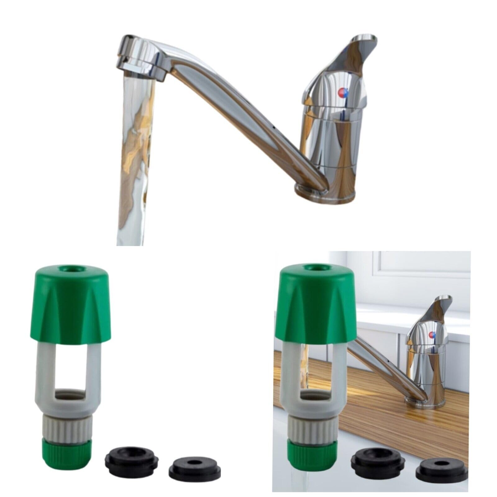 SK INFINITY | Kitchen Garden Watering Tap Hose Pipe Snap Connector Adaptor -Mixer Round Tap Hose Connector Kitchen Garden (Pack of 2 Round Tap Connector)