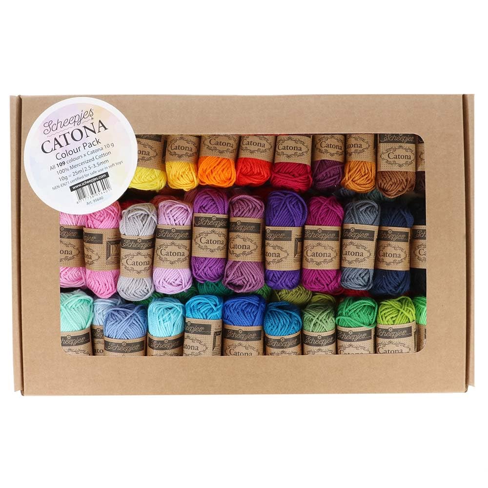 Scheepjes - Scheepjes Catona Colour Pack - 109 x 10 Grams (1 Box) โ image 1