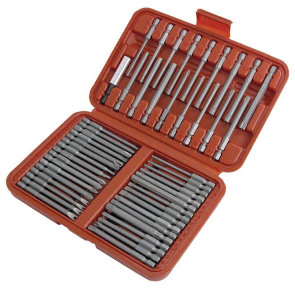 Neilsen CT1115 50pc Extra Long Security Bit Set - with Driver, Tamper Proof, Types: Clutch, Flat/Hex, Slotted, Phillips, Pozidriv, Square, Spanner, Star, Torq, Tri-Wing