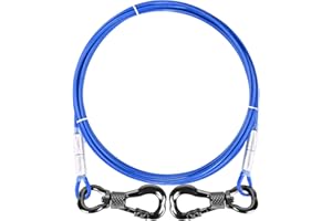 XiaZ Dog Tie Out Cable, 10 FT Dog Chains for Outside with Swivel Hook, Dog Runner Leads for Yard Outdoor and Camping, Rust- Proof Training Leash for Small to Medium Pets Up to 60 LBS