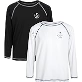 Quad Seven Boys Swim Shirt - 2 Pack Sun Protection Quicky Dry Long Sleeve Rash Guard for Boys Youth Kids Swimwear (2T-18)