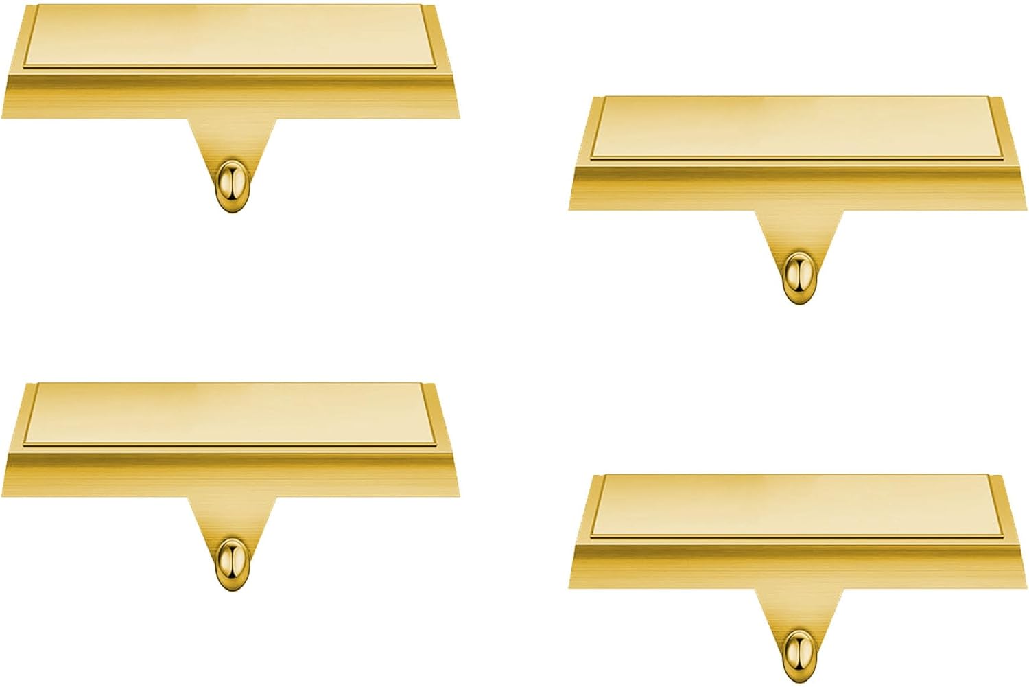 Ornament Hooks - HPQ Set of 4 Christmas Stocking Holders for Mantle Christmas Stocking Hangers Weighted Stocking Holder Bases for Holiday Xmas Fireplace Window Home Table Decor (Gold)