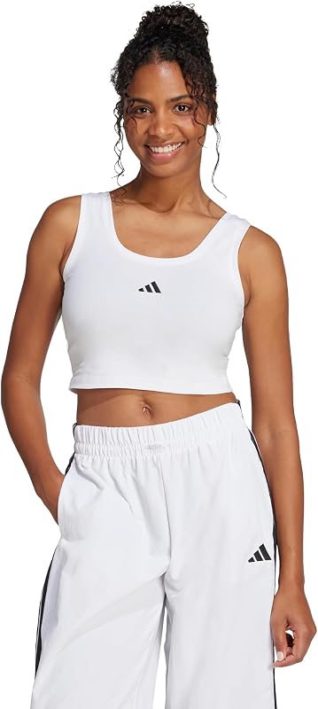 Women's Essentials Pequeno Logótipo Cotton Lifestyle Shirt de Alças, Branco/Preto, S — foto 5 de 8