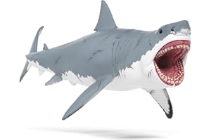 Schleich Dinosaurs - 11" Megalodon Shark Figurine - Durable Prehistoric Dinosaur Toys - Realistic Shark Toys for Boys and Girls - Fun Bathtub Animal Figures for Toddlers and Kids Ages 5+ | 15055