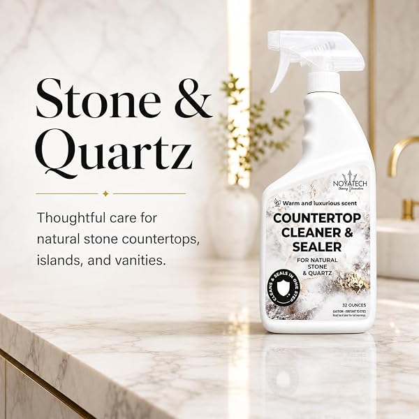 NOYATECH COUNTERTOP CLEANER & SEALER – STREAK-FREE SPRAY FOR GRANITE, MARBLE & QUARTZ | CLEANS & PROTECTS IN ONE STEP | USDA BIOPREFERRED, NON-TOXIC, NO FILM