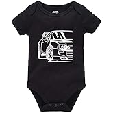 Pengshiliu Beautiful car Newborn Baby Romper Bodysuit Short Sleeve Onesie Black