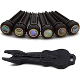 Vencetmat Ebony Guitar Pins Inlaid Abalone Dot Acoustic Guitar Parts