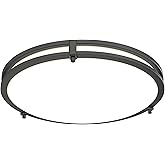 Juno Saturn Flush Mount Ceiling Light with Switchable Color Temperature (2700K-5000K), 16-Inch, Matte Black